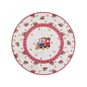 Červený okrúhly koberec s vianočným motívom ø 160 cm Toy's Delight Train – Villeroy&Boch vyobraziť