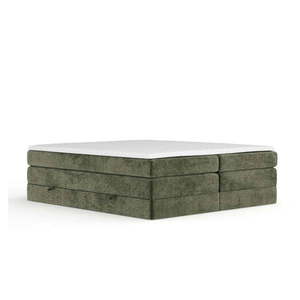 Tmavozelená boxspring posteľ s úložným priestorom/bez čela 140x200 cm Juniper – Maison de Rêve vyobraziť