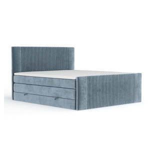 Modrá boxspring posteľ s úložným priestorom 160x200 cm Bergamo – Maison de Rêve vyobraziť