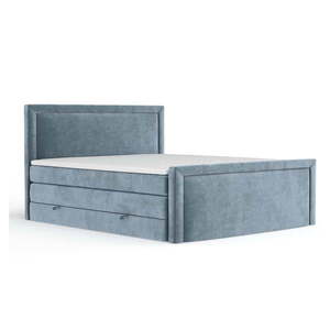 Modrá boxspring posteľ s úložným priestorom 140x200 cm Lavenda – Maison de Rêve vyobraziť