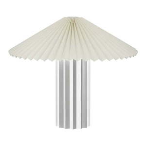 Biela/v striebornej farbe stolová lampa so stmievačom s textilným tienidlom (výška 36 cm) Taite – Blomus vyobraziť
