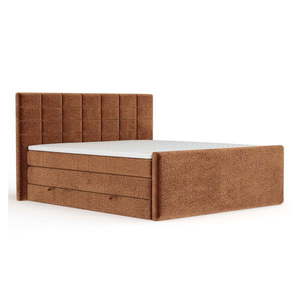 Oranžová boxspring posteľ s úložným priestorom 140x200 cm Ava – Maison de Rêve vyobraziť