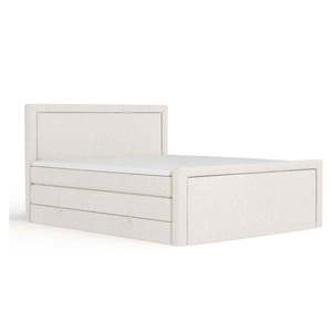 Béžová boxspring posteľ s úložným priestorom 180x200 cm Lavenda – Maison de Rêve vyobraziť