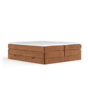 Oranžová boxspring posteľ s úložným priestorom/bez čela 180x200 cm Juniper – Maison de Rêve vyobraziť