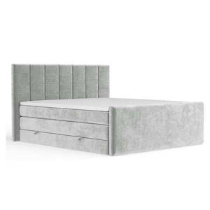 Svetlosivá boxspring posteľ s úložným priestorom 140x200 cm Ava – Maison de Rêve vyobraziť