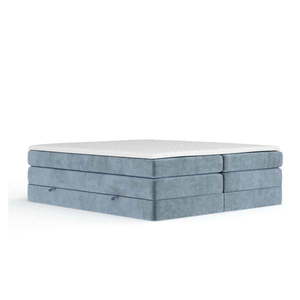 Modrá boxspring posteľ s úložným priestorom/bez čela 180x200 cm Juniper – Maison de Rêve vyobraziť