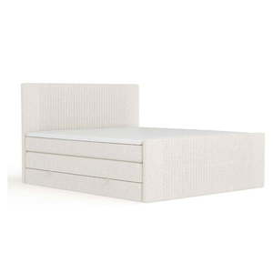 Béžová boxspring posteľ s úložným priestorom 140x200 cm Bergamo – Maison de Rêve vyobraziť