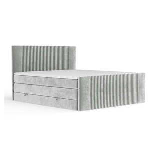 Svetlosivá boxspring posteľ s úložným priestorom 180x200 cm Bergamo – Maison de Rêve vyobraziť