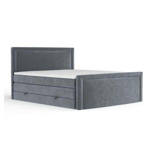 Tmavosivá boxspring posteľ s úložným priestorom 160x200 cm Lavenda – Maison de Rêve vyobraziť