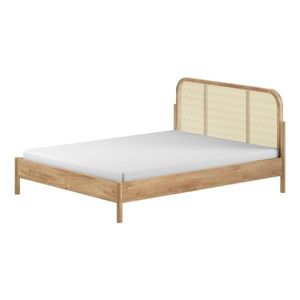 Dvojlôžková posteľ z dubového dreva bez roštu 160x200 cm v prírodnej farbe Olive Rotan – Vipack vyobraziť