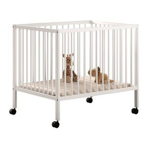 Biela detská ohrádka z bukového dreva s nastaviteľnou výškou/na kolieskach 95x75 cm Dino – Vipack vyobraziť