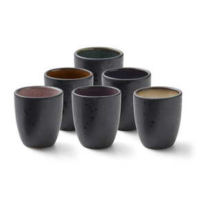 Čierne keramické šálky v súprave 6 ks na espresso 100 ml Black/Mix – Bitz vyobraziť