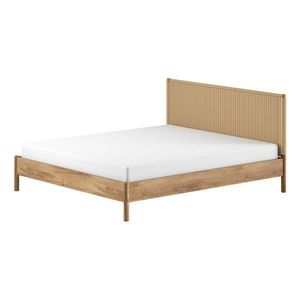Dvojlôžková posteľ z dubového dreva bez roštu 180x200 cm v prírodnej farbe Olive Rope – Vipack vyobraziť