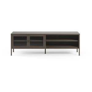 Sivý kovový TV stolík 160x50x35 cm Layna – Marckeric vyobraziť