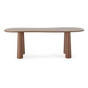 Hnedý konferenčný stolík s doskou z borovicového dreva 110x220 cm Nahia – MOME vyobraziť
