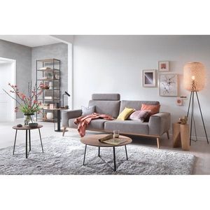 Stojacia lampa v čiernej a prírodnej farbe (výška 165 cm) Calla – Fischer & Honsel vyobraziť