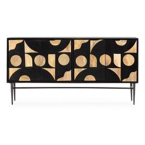 Čierna komoda z mangového dreva 175x90x40 cm Navya – MOME vyobraziť