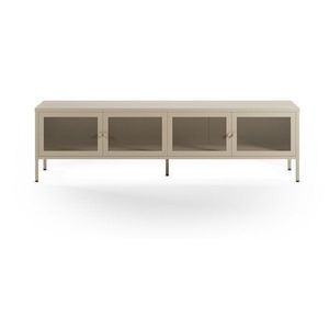 Krémovobiely kovový TV stolík 160x50x35 cm Fayna – Marckeric vyobraziť