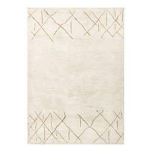 Krémovobiely prateľný/ručne tkaný vlnený koberec 200x290 cm Azera Crosshatch – Asiatic Carpets vyobraziť