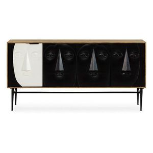 Čierna komoda z mangového dreva 175x90x40 cm Samir – MOME vyobraziť