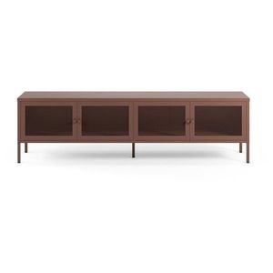Vínovočervený kovový TV stolík 160x50x35 cm Fayna – Marckeric vyobraziť