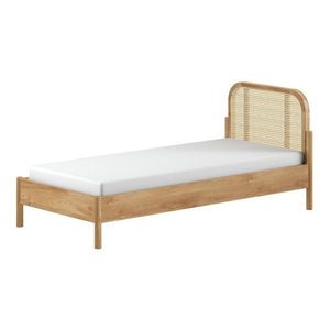 Jednolôžková posteľ z dubového dreva s roštom 90x200 cm v prírodnej farbe Olive Rotan – Vipack vyobraziť