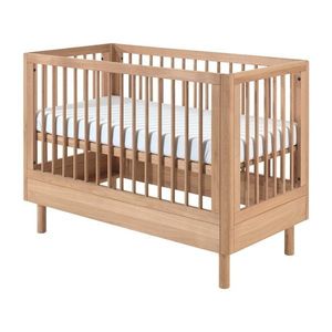 Postieľka z dubového dreva s nastaviteľnou výškou 60x120 cm v prírodnej farbe Forrest – Vipack vyobraziť