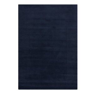 Tmavomodrý ručne tkaný vlnený koberec 120x170 cm Textured Wool Border – Flair Rugs vyobraziť