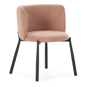 Broskyňové čalúnené jedálenské kreslá v súprave 2 ks Ginny – MOME vyobraziť