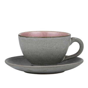 Ružová/sivá keramická šálka na cappuccino 220 ml Grey/Light Pink – Bitz vyobraziť