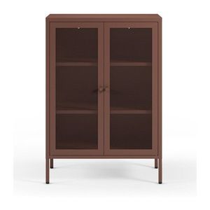 Vínovočervená kovová skrinka 70x100x40 cm Fayna – Marckeric vyobraziť