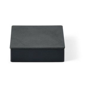 Čierny/antracitový drevený/z eko kože úložný box s vekom/dekoratívny 11x11x3, 5 cm Square Nupo – LIND DNA vyobraziť