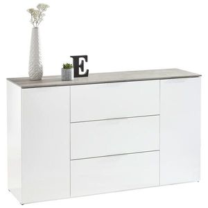 Carryhome ŠIROKÁ KOMODA, sivá, biela s vysokým leskom, 159, 6/93, 50/45 cm vyobraziť