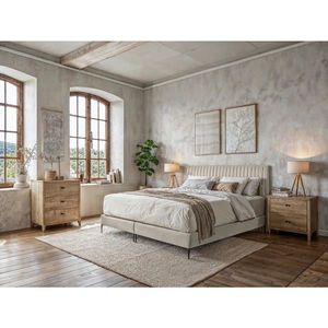 MID.YOU BOXSPRINGOVÁ POSTEĽ, 180/200 cm, krémová vyobraziť