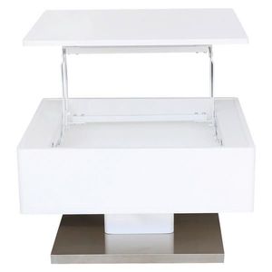 Carryhome KONFERENČNÝ STOLÍK, biela, farba ušľachtilej ocele, kov, kompozitné drevo, 60/70/40, 5 cm vyobraziť