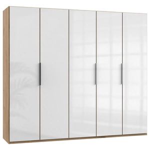 MID.YOU SKRIŇA S OTOČNÝMI DVERAMI, farba duba, biela s vysokým leskom, 250/216/58 cm vyobraziť