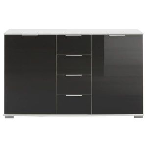 Carryhome KOMODA, čierna, biela, 130/83/41 cm vyobraziť