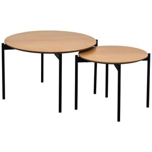 MID.YOU SADA ZASÚVACÍCH STOLÍKOV, prírodná farba, čierna, kov, kompozitné drevo, 70/50/45/42/70/50 cm vyobraziť