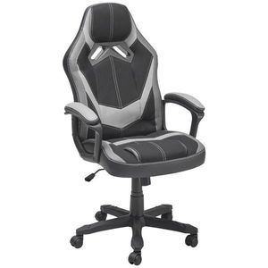 Livetastic HERNÁ STOLIČKA, kožený vzhľad, mikrovlákno, sivá, čierna vyobraziť