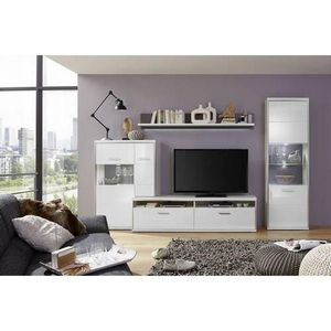 Livetastic VITRÍNA, sivá, strieborná, biela, biela s vysokým leskom, 64/201/38 cm vyobraziť