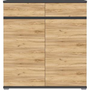 SKRINKA NA TOPÁNKY, antracitová, farba duba, 96/103/40 cm vyobraziť