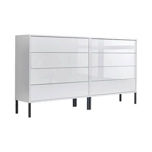 MID.YOU ŠIROKÁ KOMODA, biela, biela s vysokým leskom, 158/86/33 cm vyobraziť