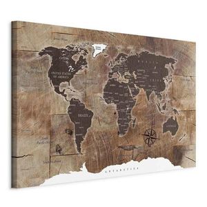 artgeist OBRAZ NA PLÁTNE, mapa sveta, 120/80/1, 2 cm vyobraziť