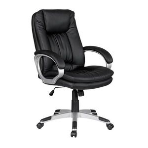 Livetastic OTOČNÁ STOLIČKA, vzhľad kože, čierna, strieborná vyobraziť