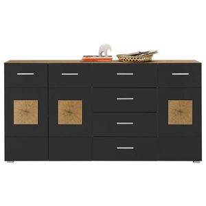 MID.YOU ŠIROKÁ KOMODA, čierna, dub artisan, 180/92/38 cm vyobraziť