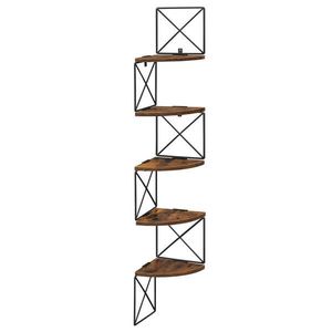 Boxxx NÁSTENNÁ KNIŽNICA, hnedá, čierna, železo, recyklované drevo, 20/127, 5/20 cm vyobraziť