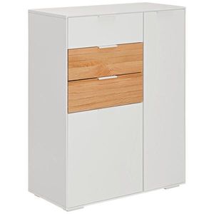 MID.YOU SKRINKA NA TOPÁNKY, biela, farba duba, dub, 82/104/40 cm vyobraziť