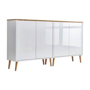 MID.YOU ŠIROKÁ KOMODA, biela, dub artisan, biela s vysokým leskom, 158/86/33 cm vyobraziť