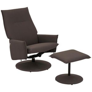 P & B RELAXAČNÉ KRESLO S PODNOŽKOU, textil, sivohnedá vyobraziť