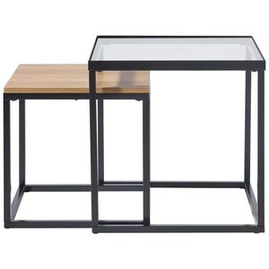 Xora SADA KONFERENČNÝCH STOLÍKOV, číra, čierna, farba duba, kov, sklo, kompozitné drevo, 40/48/40/48/40/48 cm vyobraziť